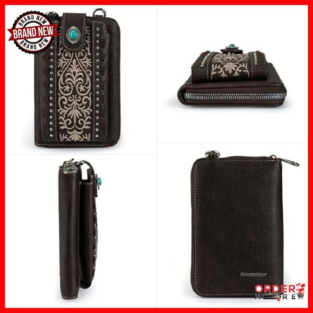 Small Vegan Leather Crossbody Bag with 12 Card Slots & Phone Pocket - Picture 6 of 8